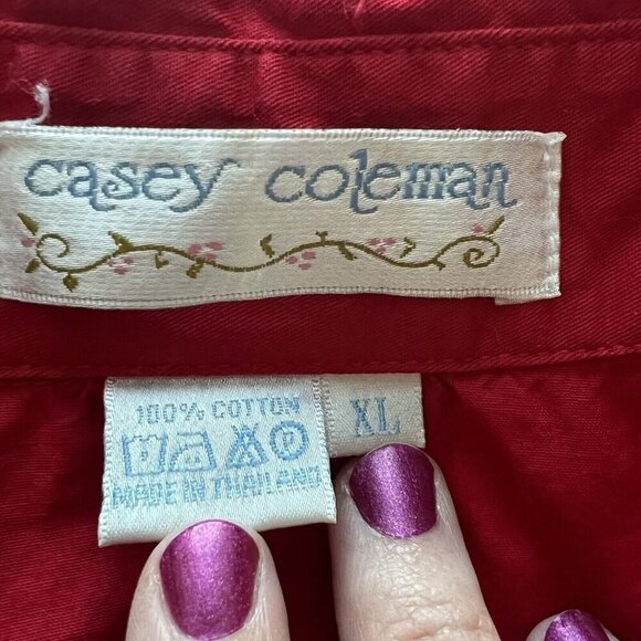 Vintage Embroidered Christmas Nutcracker Button Down Shirt Holiday Red Size XL - Picture 6 of 7